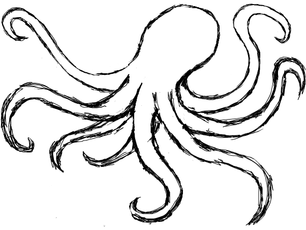 Simple Draw Octopus Tattoo - Clip Art Library 452_x_602_jpg