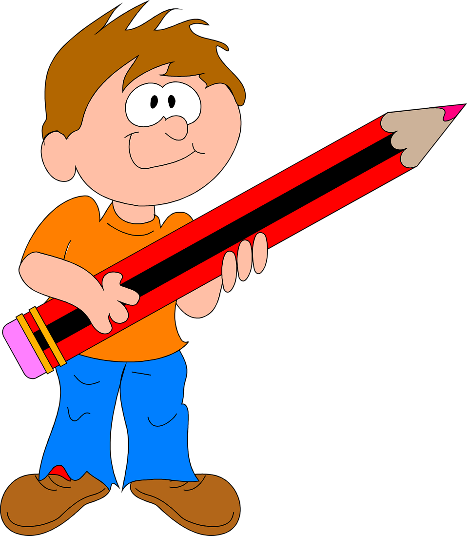 cartoon boy pencil drawing Clip Art Library