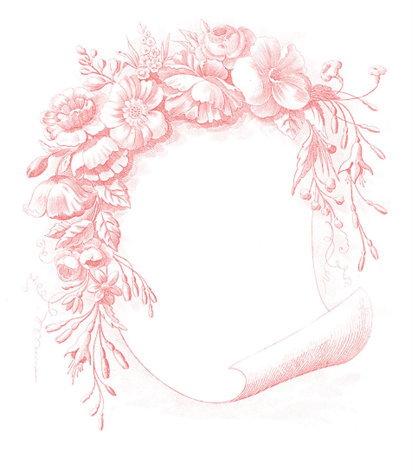 Antique Rose Scrolls Clip Art