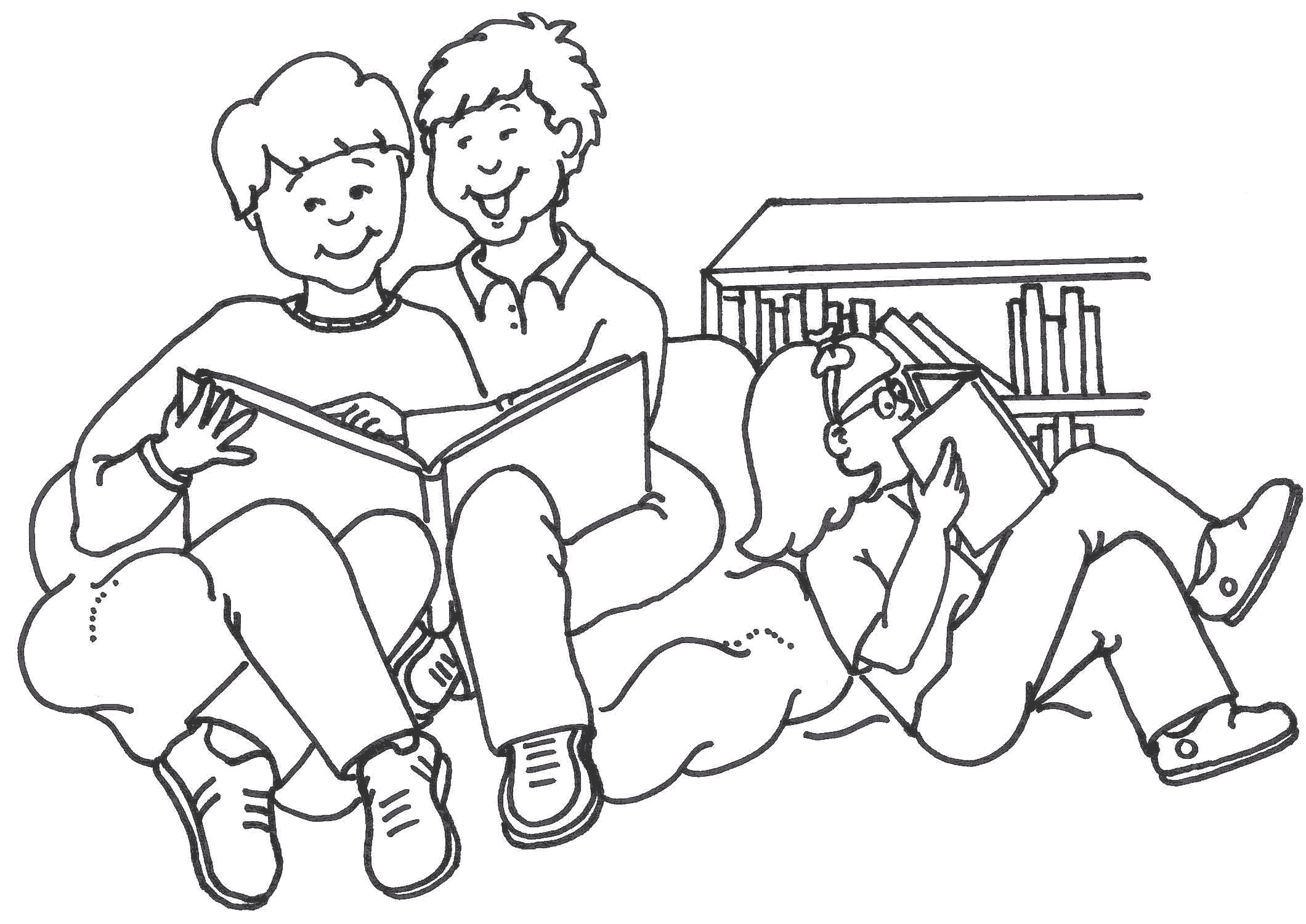 students reading clipart black and white Clip Art Library