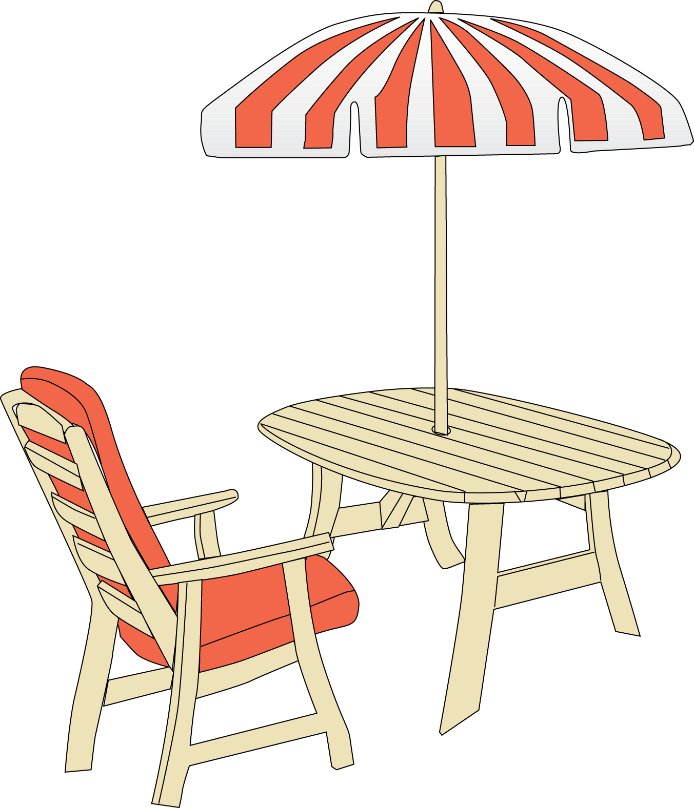 long chair garden silhouette Clip Art Library