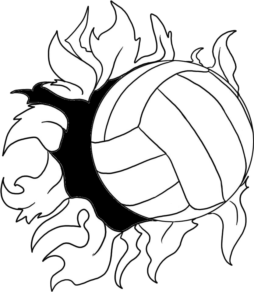 Volleyball On Fire Drawing