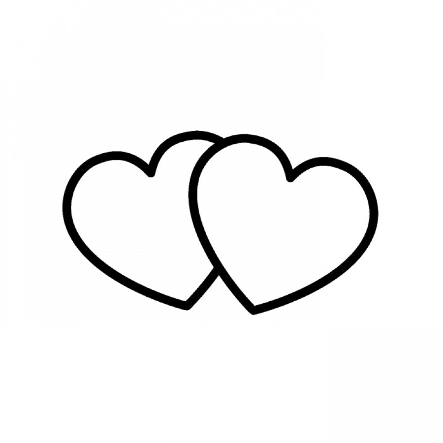 two hearts clipart black and white Clip Art Library