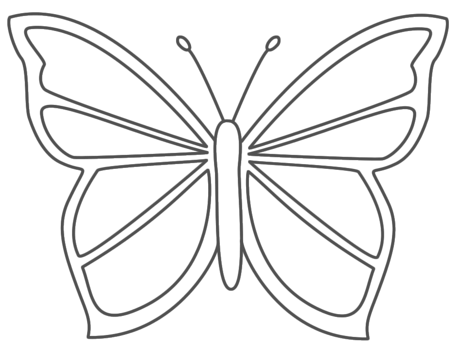 easy butterfly coloring pages - Clip Art Library