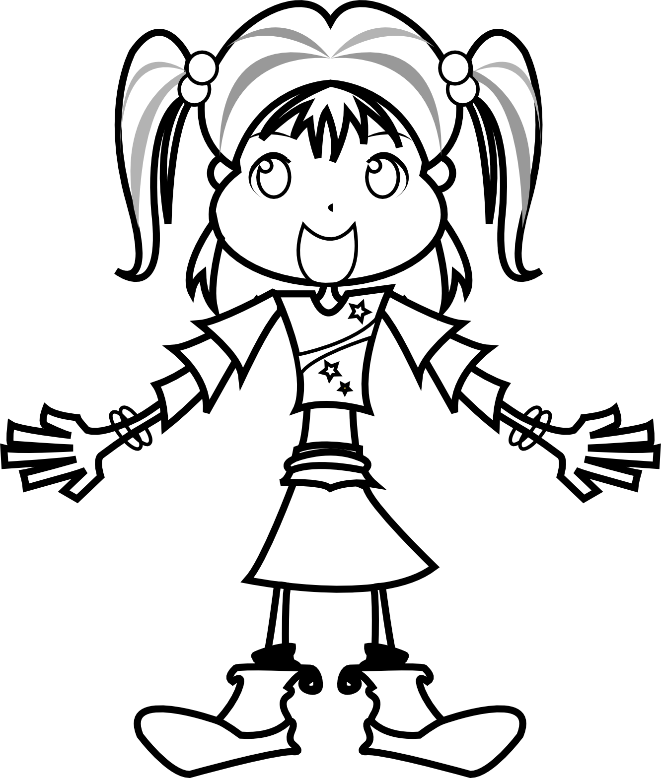 Free Girl Cartoon Black And White, Download Free Girl Cartoon Black And