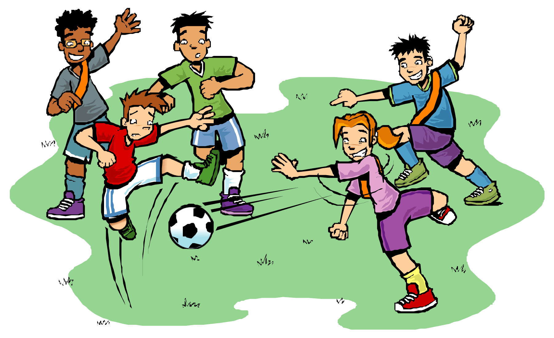 Free Cartoon Children Playing Football, Download Free Cartoon Children Playing Football png