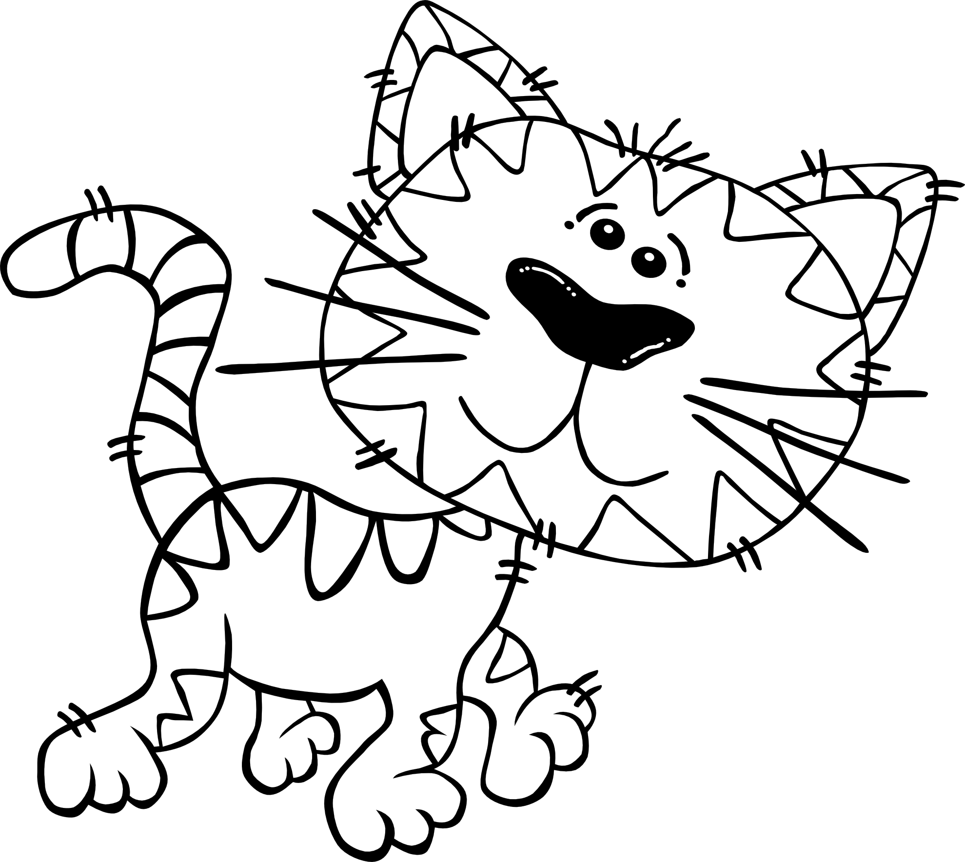 cartoon clipart black and white cat Clip Art Library