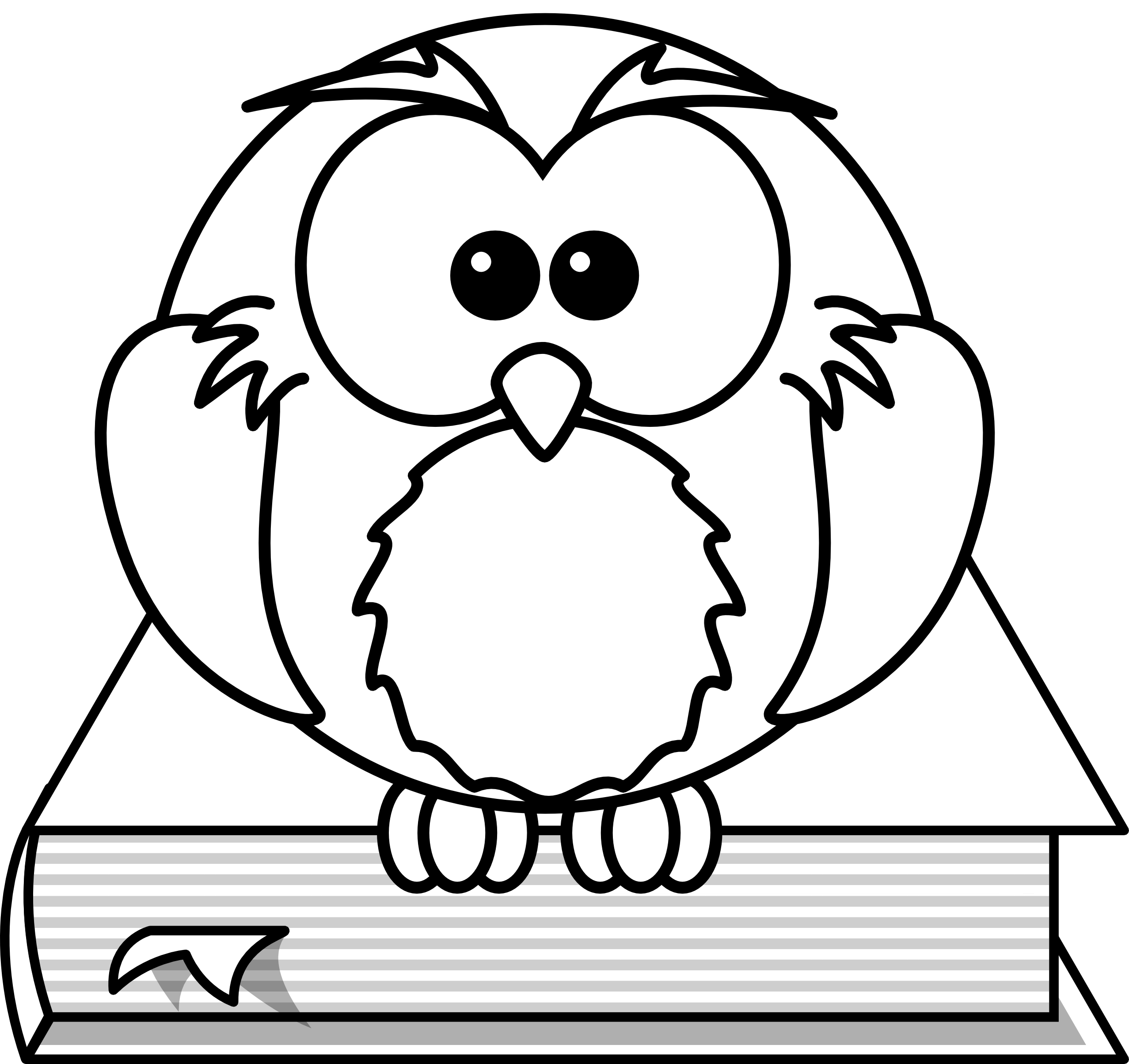 Cartoon Owl Black And White