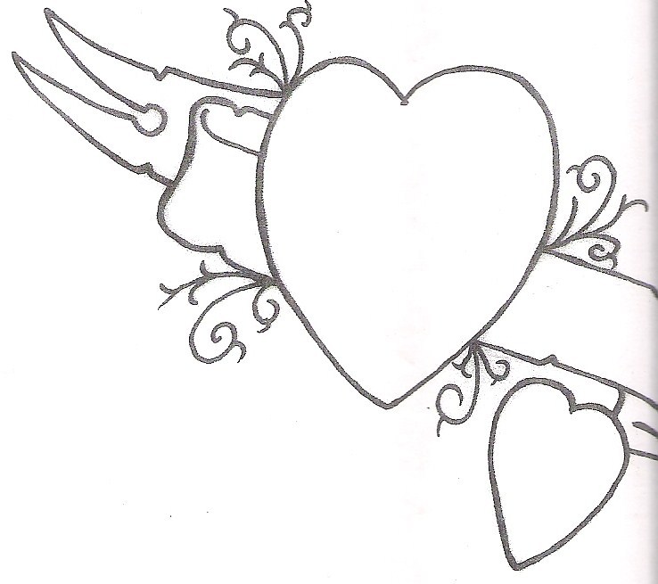 Drawings Of Hearts With Banners - Clip Art Library 655_x_738_jpg