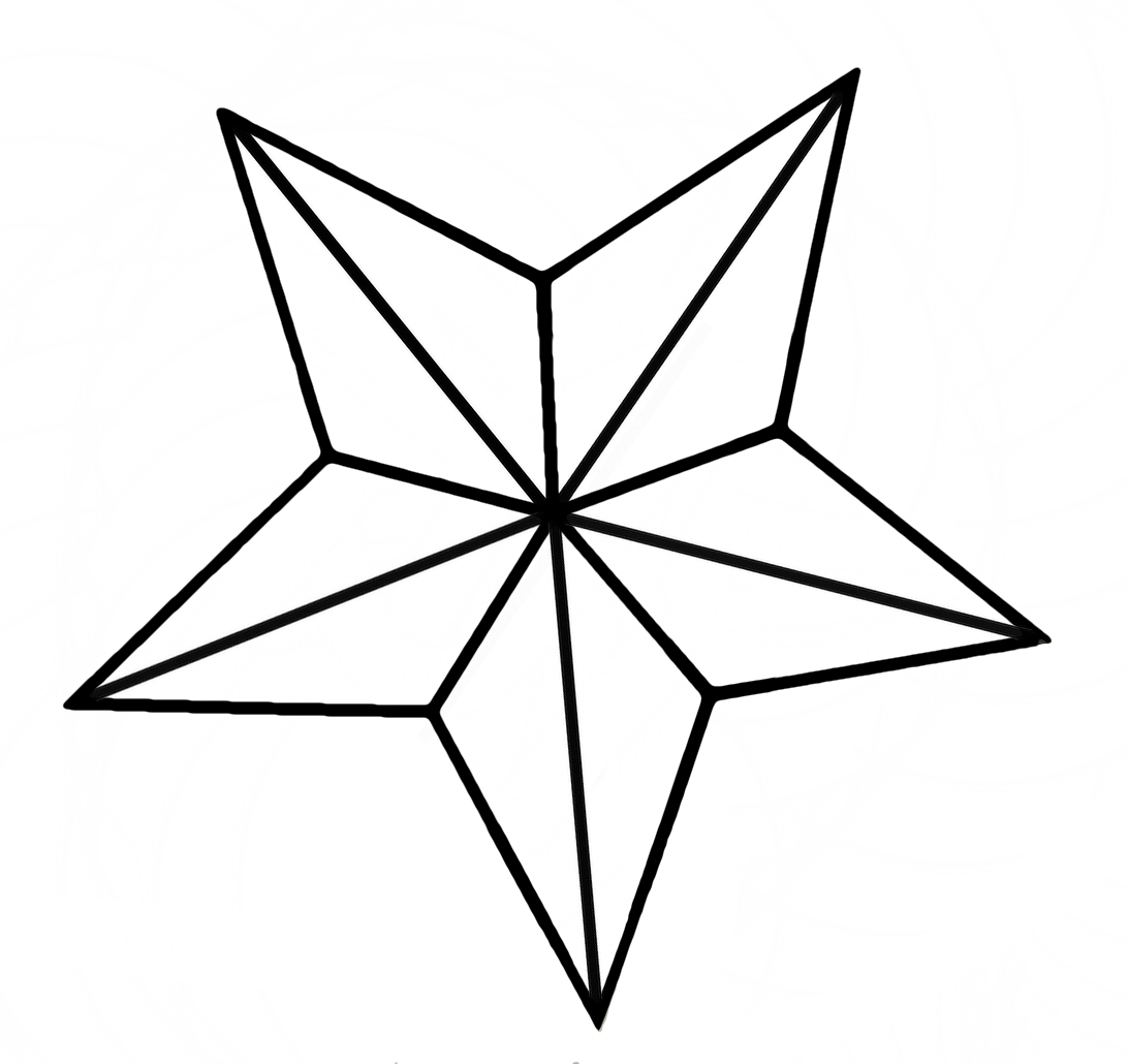 Nautical Star Outline Tattoo