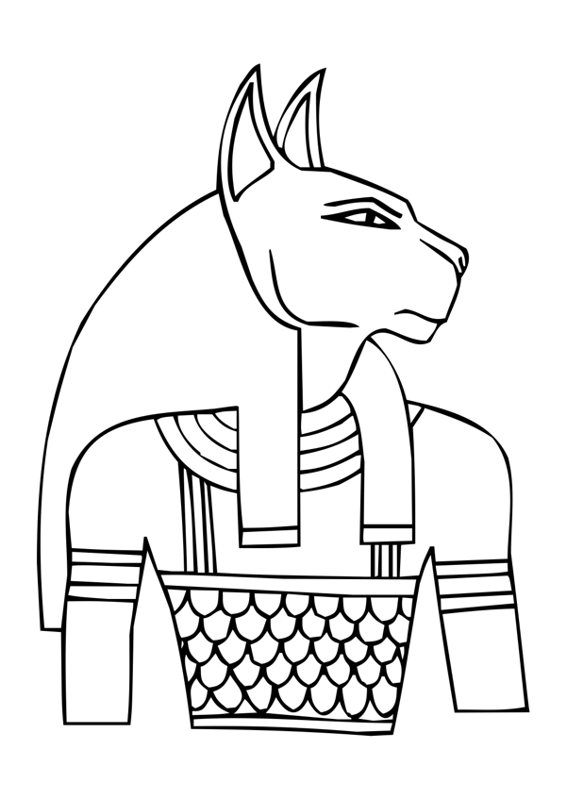Egyptian Cat God Drawing