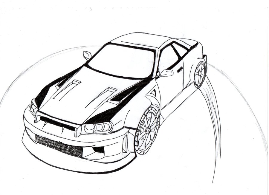 Free Outline Drawing Of Drift Cars, Download Free Outline Drawing Of