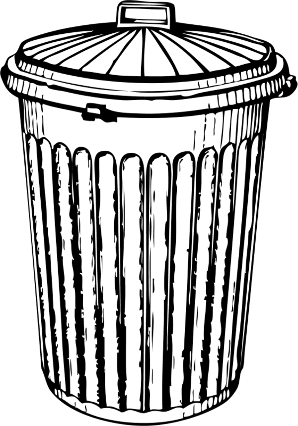 black and white trash can Clip Art Library