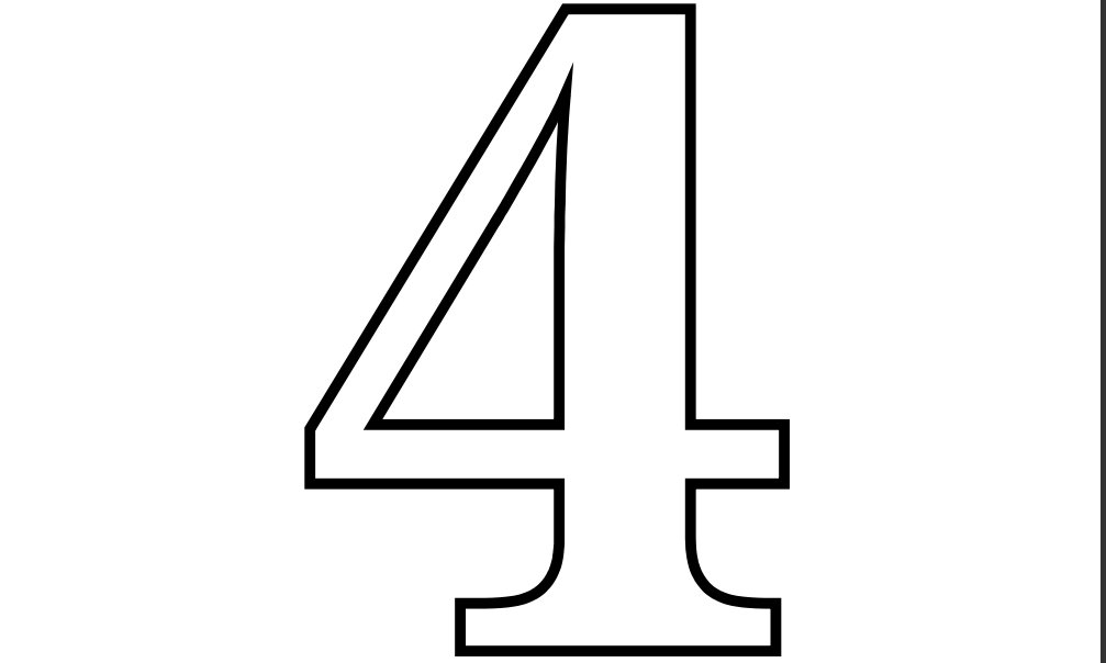 Number Four Clipart Black And White