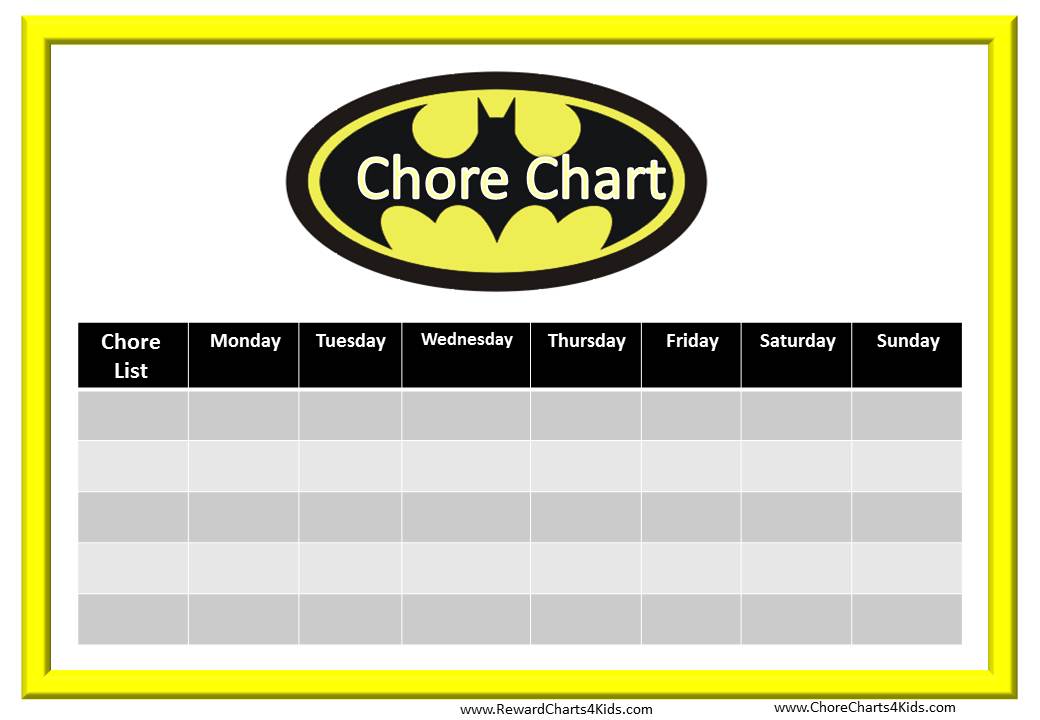 Reward Charts for Kids Reward Instant Download Batman Reward Chart Toys
