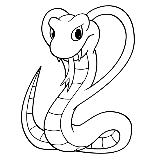 How To Draw A Snake King Cobra