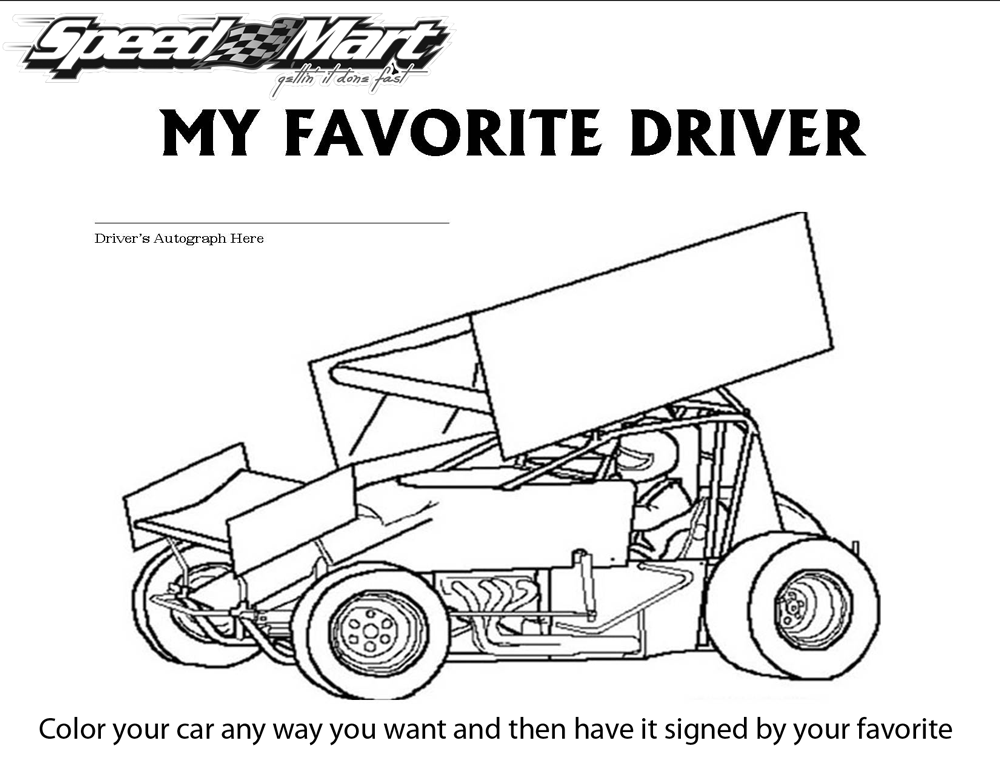 Dirt Sprint Car Coloring Pages