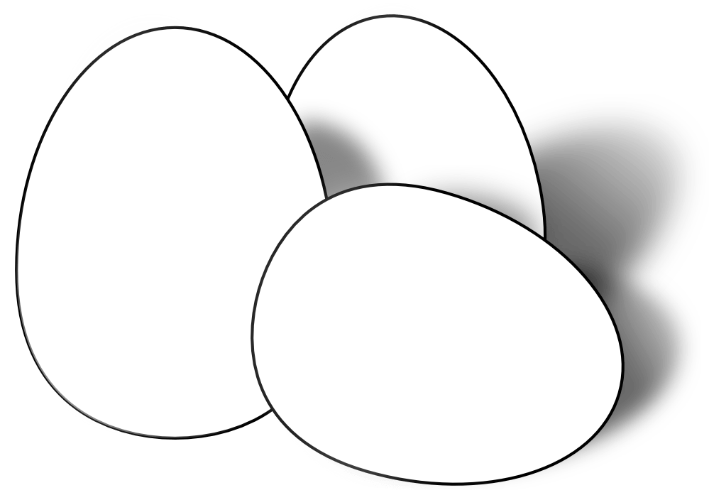 eggs in black and white Clip Art Library