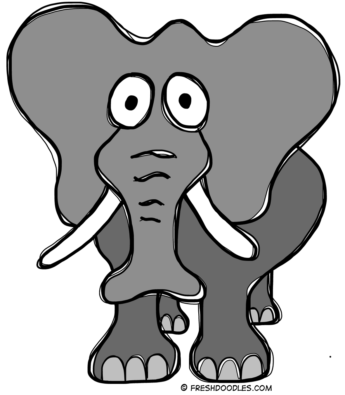 Free printable elephant clipart
