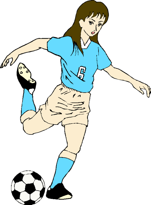 Girl Kicking A Soccer Ball Clipart Png