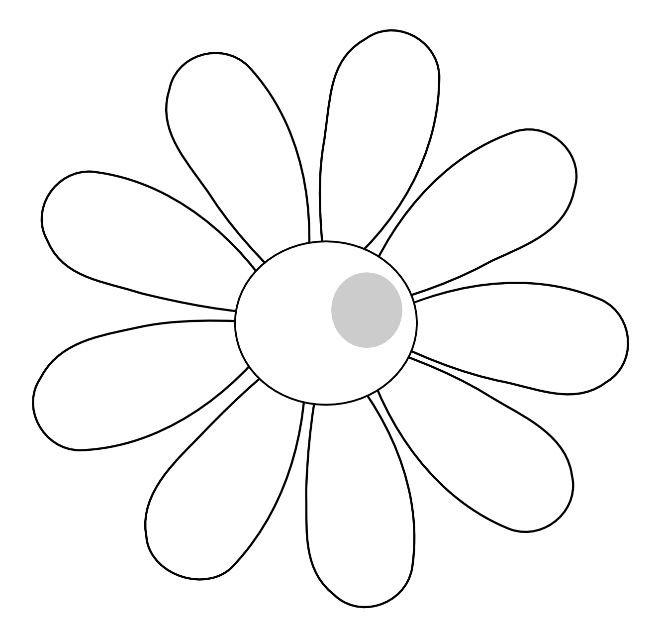 Free Black And White Flower Outline, Download Free Black And White