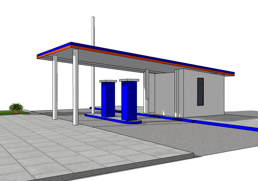 gas station diorama papercraft Clip Art Library