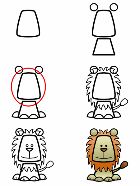 Cara Menggambar Singa Dengan Mudah - Clip Art Library 600_X_450_gif