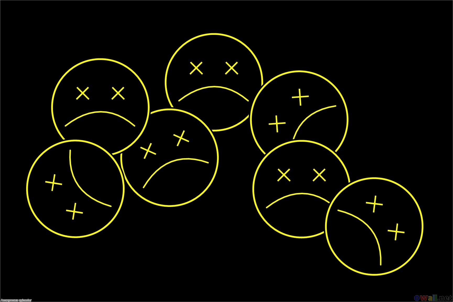 black background sad face with x eyes Clip Art Library