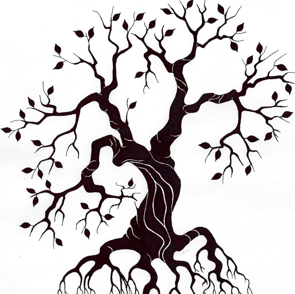 tree silhouette painting roots Clip Art Library