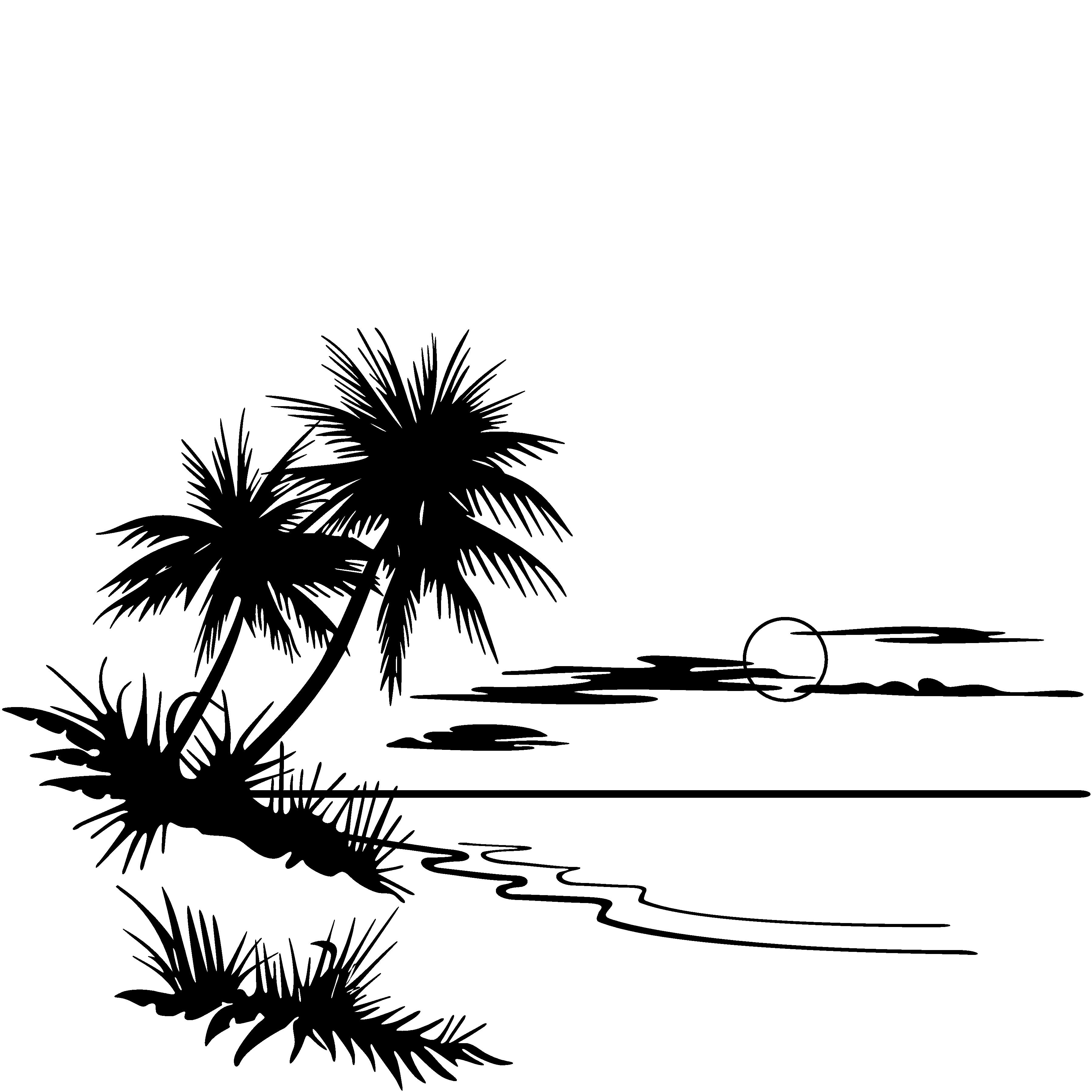 Free Black And White Beach Clip Art, Download Free Black And White