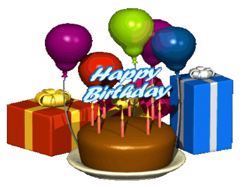 Birthday Cake Background Gif Some funny insects congratulates you.
