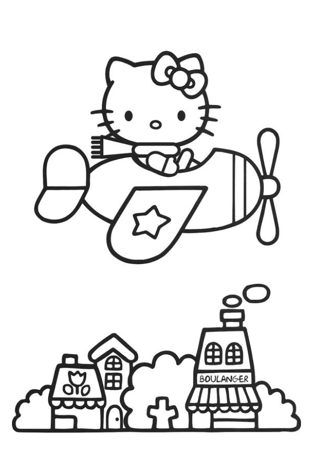 Turn Your Photos to 38+ Hello Kitty Coloring Pages Airplane & Coloring Books ReallyColor