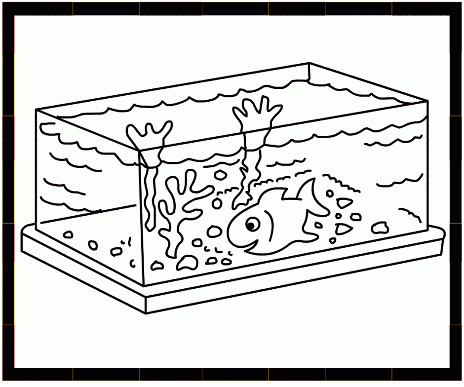 fish tank clipart black and white Clip Art Library