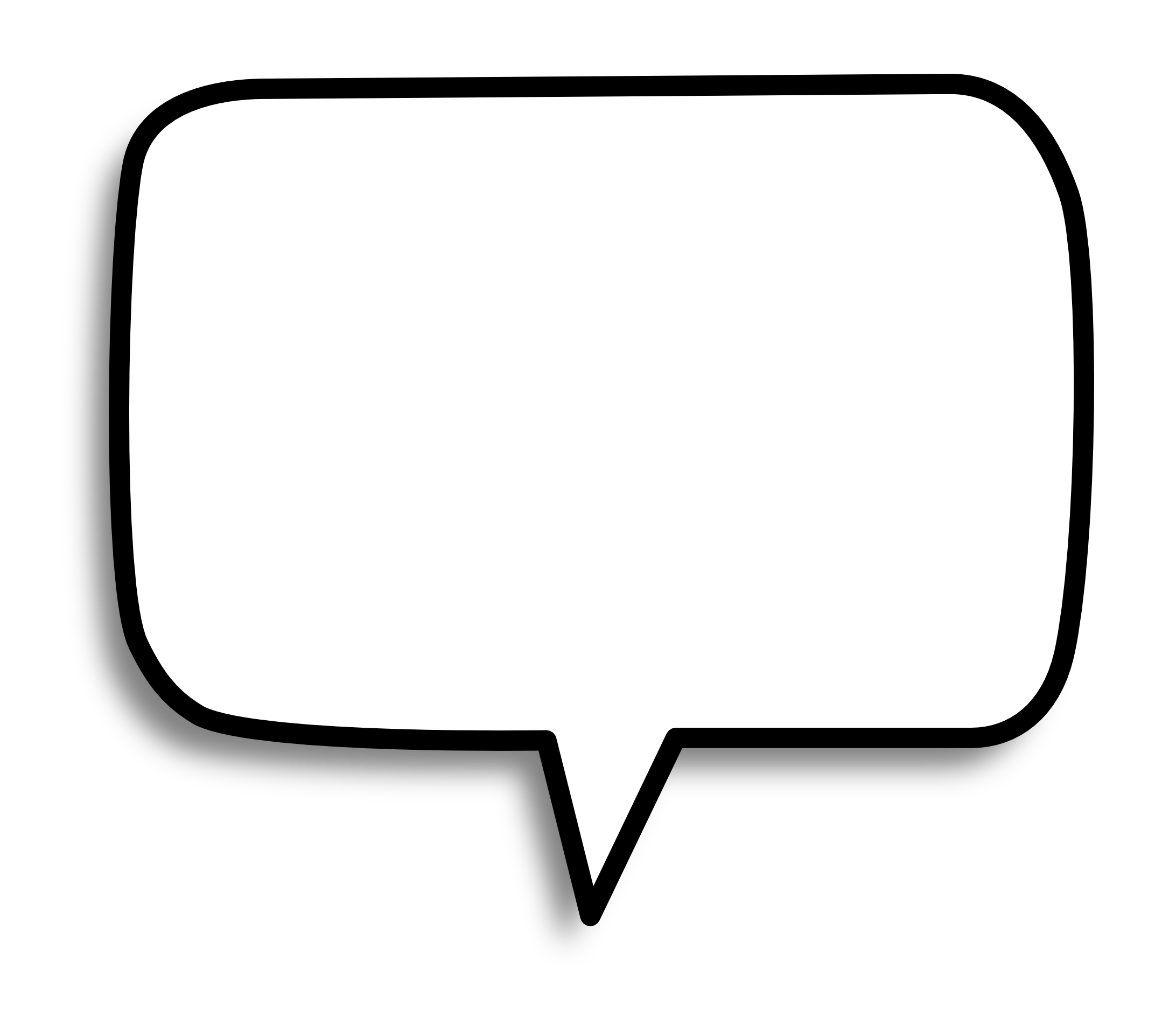 Black and white Speech Bubble png download 2184*1882 Free