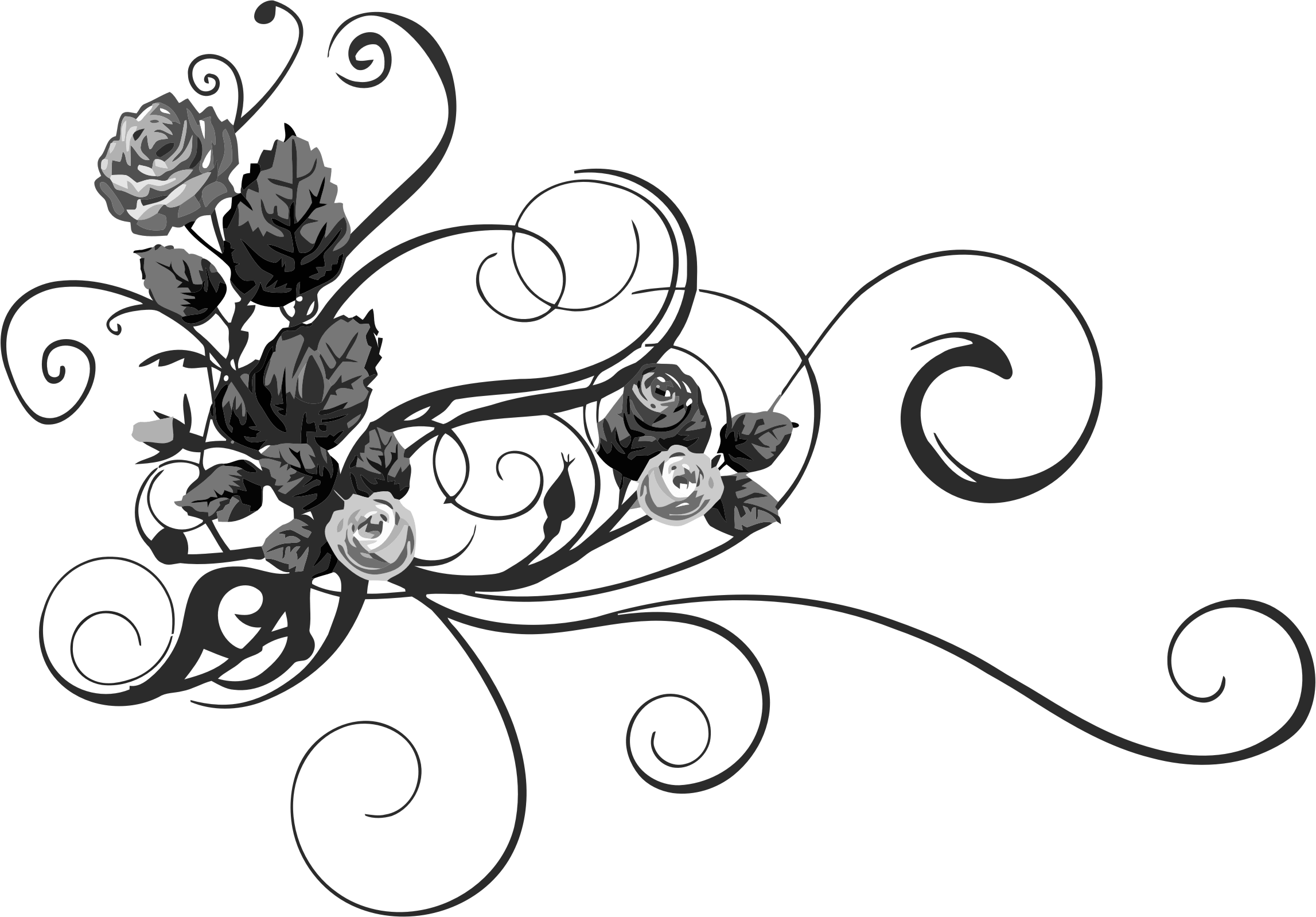 GOLD Digital Flower Flourish Swirl Clip Art by TracyDigitalDesign