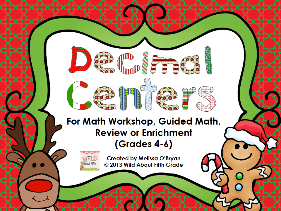 Decimal Math Activities for the week before Christmas Break and a