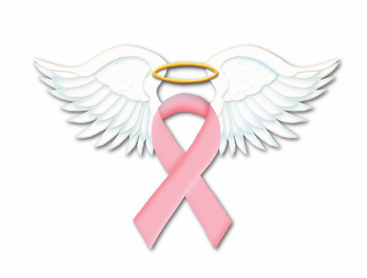 Cancer Ribbon With Wings Clip Art