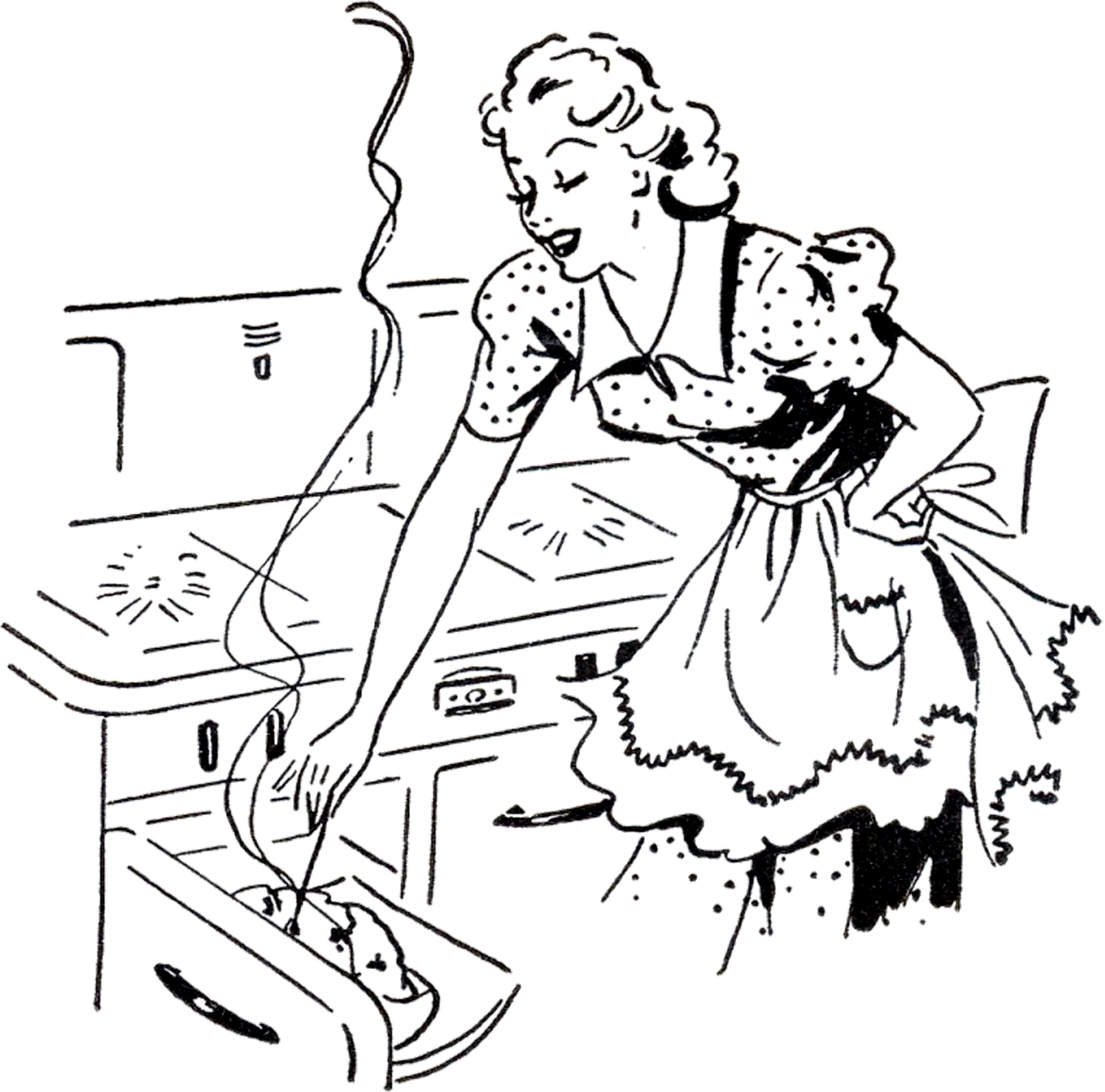cooking in the kitchen drawing Clip Art Library
