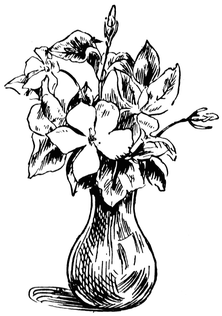 flowers in vase clipart black and white Clip Art Library