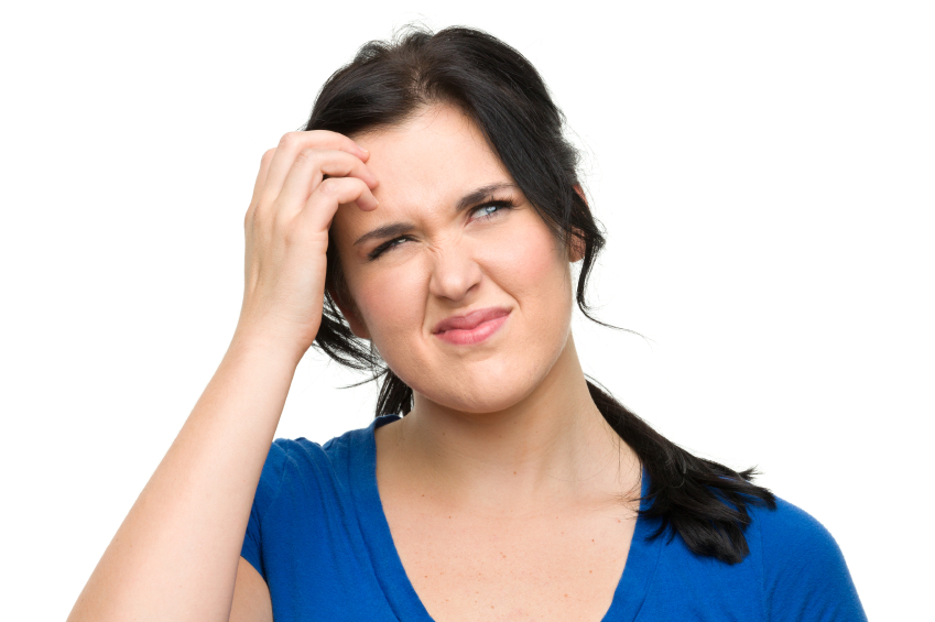 confused woman scratching head Clip Art Library