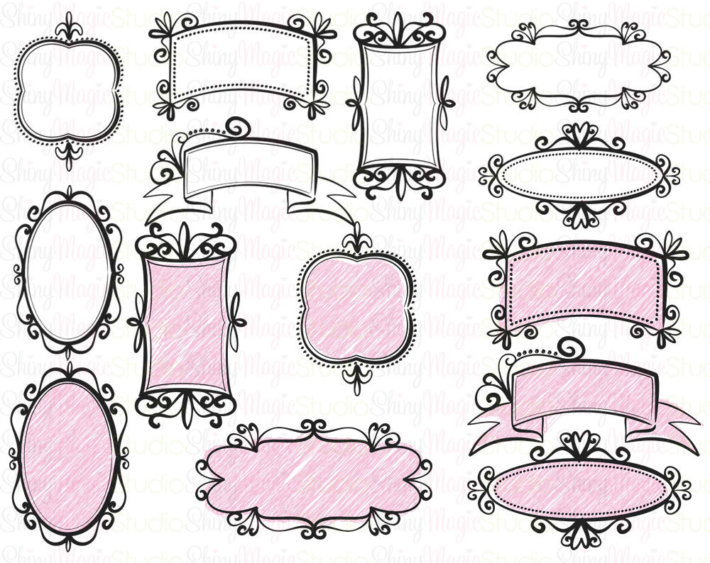 vintage frame doodles Clip Art Library