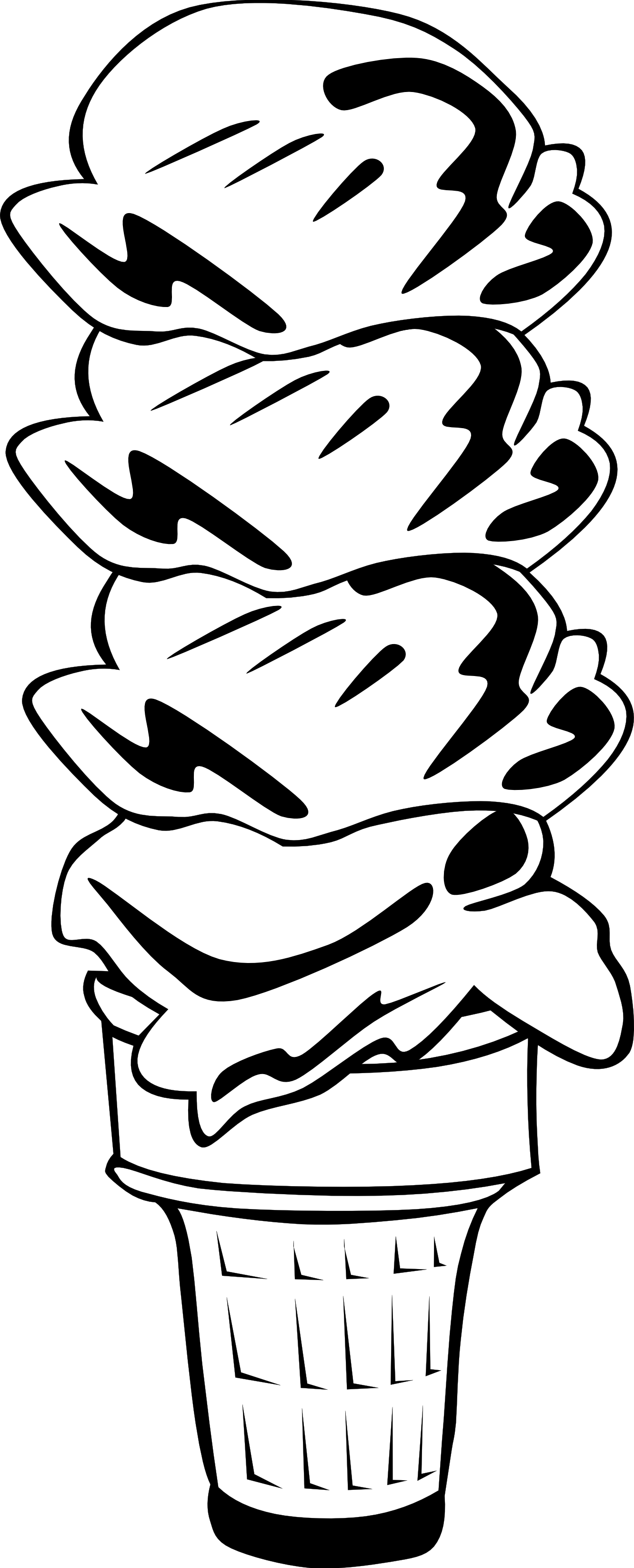 Bowl Of Ice Cream Clipart Black And White Clip Art Library