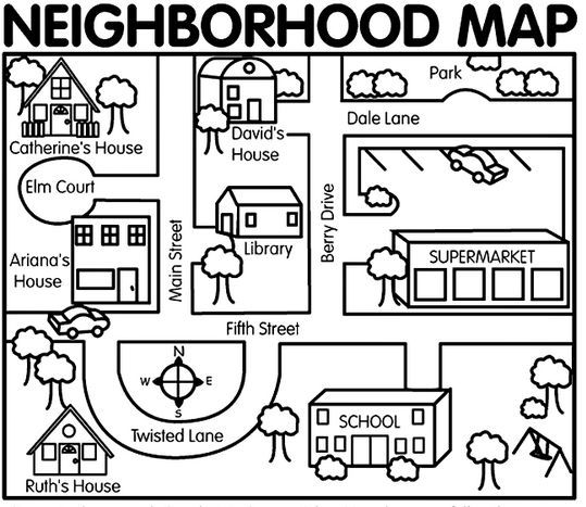 Draw A Map Of Your Community Map Of Your Neighborhood - Clip Art Library