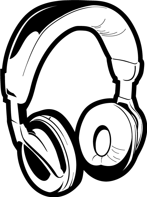 Free Headphones Clipart Black And White, Download Free Headphones