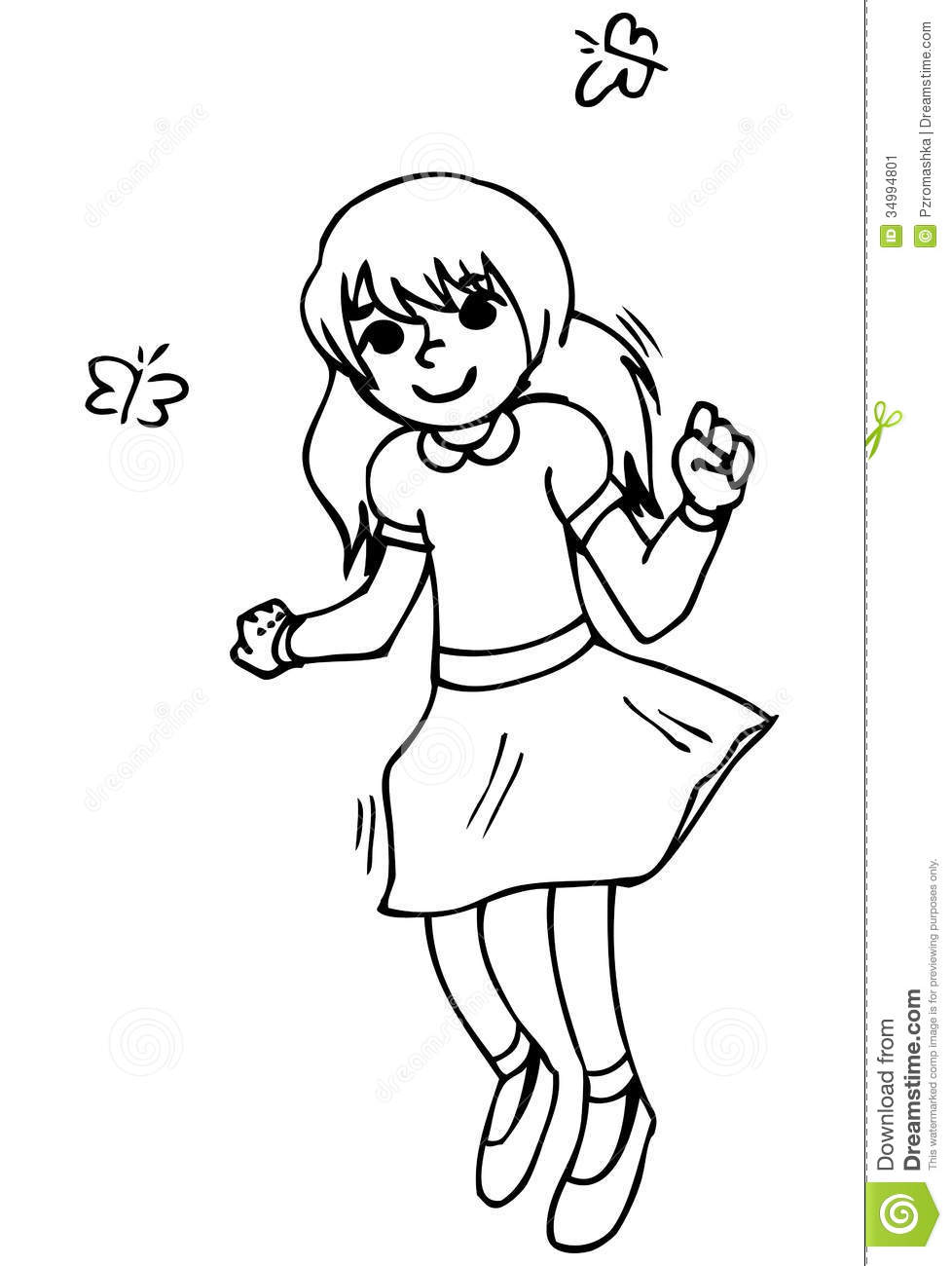 Kids Jumping Clipart Black And White
