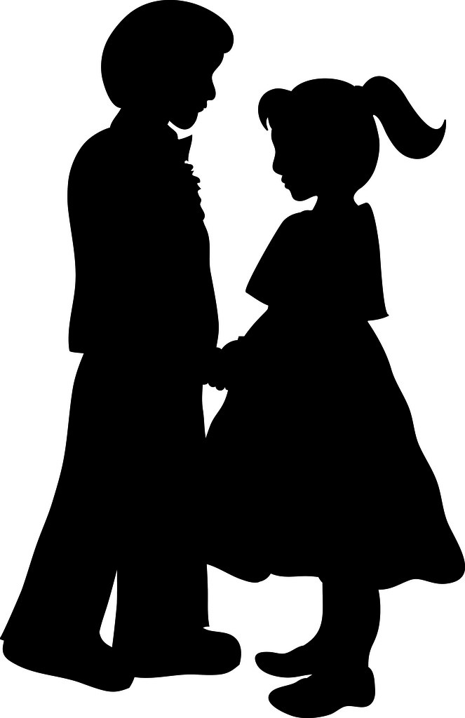 boy and girl dancing silhouettes Clip Art Library