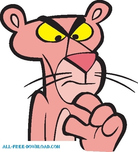 Pink Panther Cartoon Face Clip Art Library