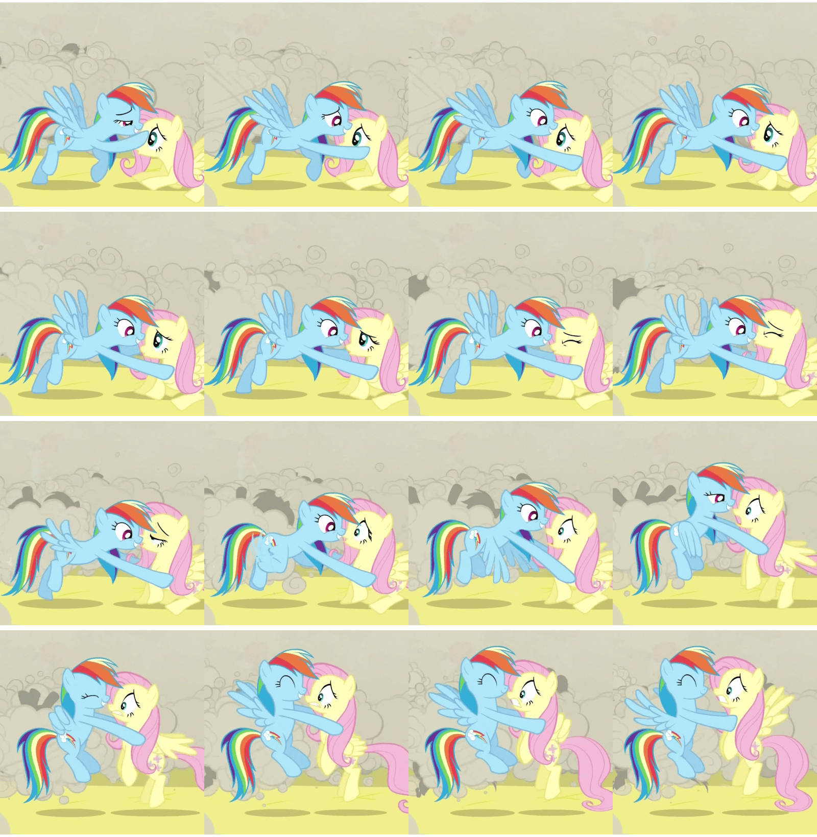 Rainbow Dash And Applejack Kiss