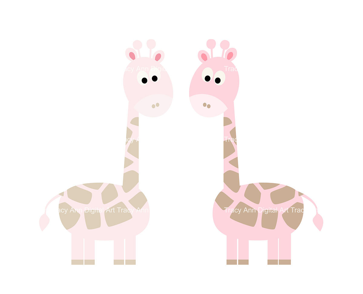 Giraffe Clip Art Baby Pink Giraffe clipart by TracyAnnDigitalArt Clip