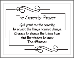 Full Serenity Prayer Printable Black And White